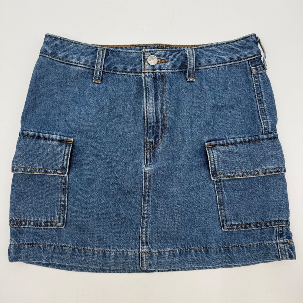 Levis 94 Cargo Mini Skirt Womens Size 24 Medium Wash Denim Jean
